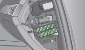 Audi A6 C6 - Diagrama de la caja de fusibles - lado del pasajero en el salpicadero